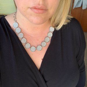 New York & Company Silver Disc Necklace